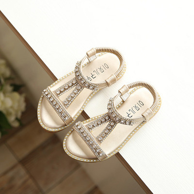 Bērnu sandales ar dekoratīviem akmeņiem noapaļotu rakstu