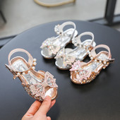 Elegantsed pärlite ja brokaadist sandaalid tüdrukule