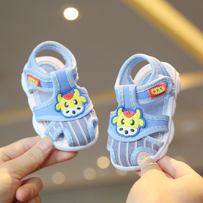 Dječje sandale s aplikacijom u plavoj i rozoj boji