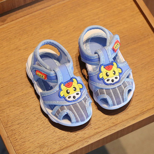 Dječje sandale s aplikacijom u plavoj i rozoj boji