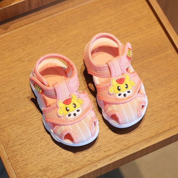 Dječje sandale s aplikacijom u plavoj i rozoj boji