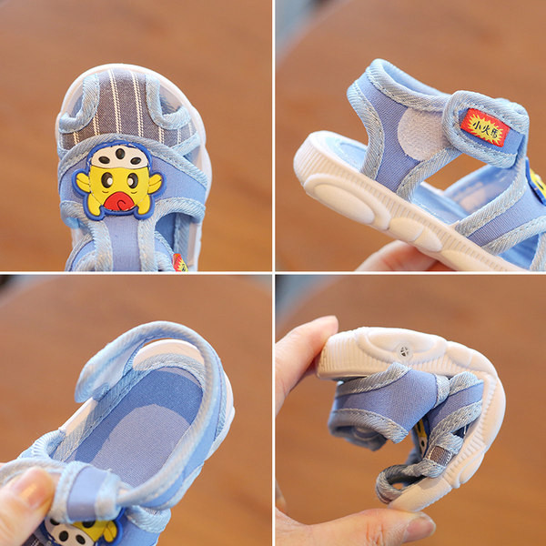 Dječje sandale s aplikacijom u plavoj i rozoj boji