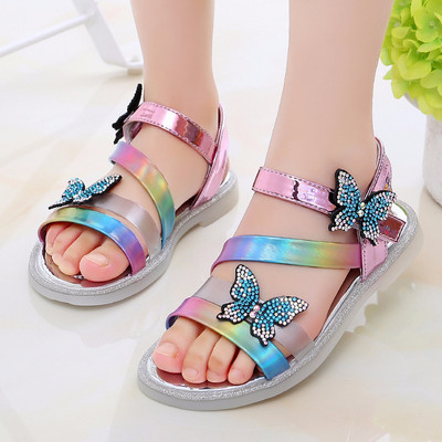 Mūsdienīgas bērnu sandales ar tauriņu meitenēm
