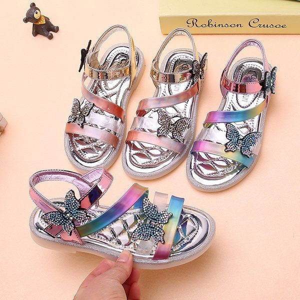 Mūsdienīgas bērnu sandales ar tauriņu meitenēm