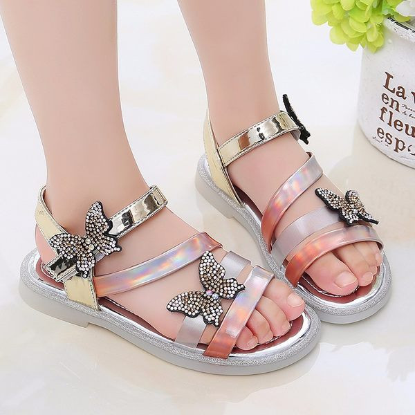 Mūsdienīgas bērnu sandales ar tauriņu meitenēm