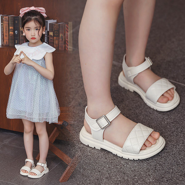 Έκο δερμάτινα παιδικά σανδάλια με μεταλλική αγκράφα