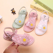 Νέο μοντέλο παιδικά σανδάλια με τρισδιάστατο λουλούδι στοιχείο για κορίτσια σε τρία χρώματα
