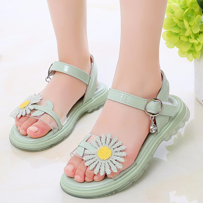 Νέο μοντέλο παιδικά σανδάλια με τρισδιάστατο λουλούδι στοιχείο για κορίτσια σε τρία χρώματα