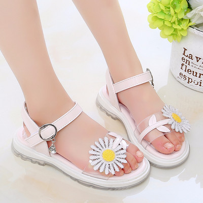 Νέο μοντέλο παιδικά σανδάλια με τρισδιάστατο λουλούδι στοιχείο για κορίτσια σε τρία χρώματα