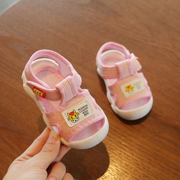 Bērnu tekstila sandales zilā un rozā krāsā