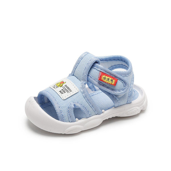 Bērnu tekstila sandales zilā un rozā krāsā