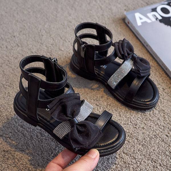 Dječje moderne sandale sa kamenčićima i trakom za djevojčice