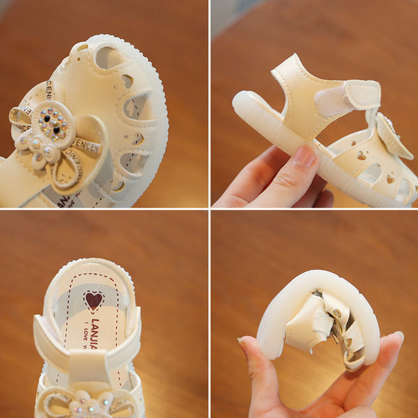 Bērnu ikdienas mākslīgās ādas sandales ar lentēm