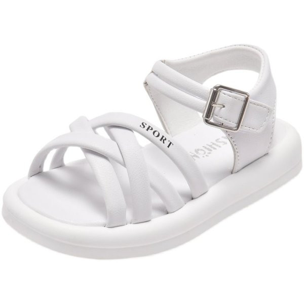 Nahast rihmade ja pandlaga vabaaja laste sandaalid