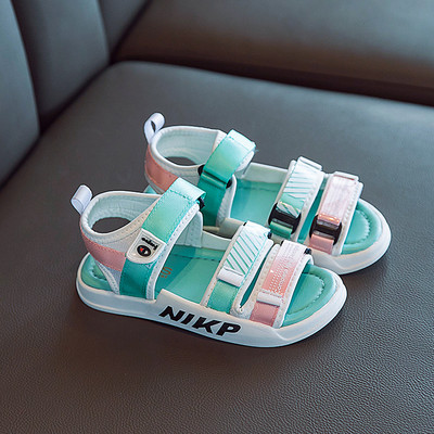 Bērnu sporta un ikdienas tekstila sandales ar uzlīmēm