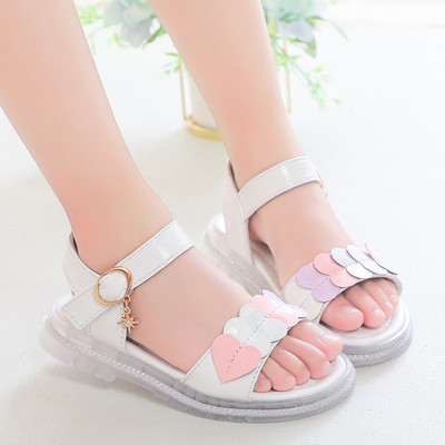 Έκο δερμάτινα σανδάλια από κορίτσια με λουράκια βελκρό