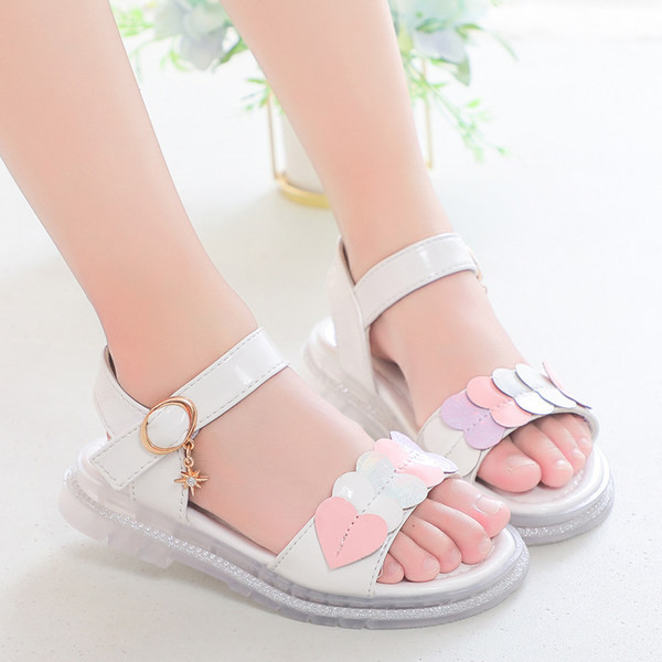 Έκο δερμάτινα σανδάλια από κορίτσια με λουράκια βελκρό