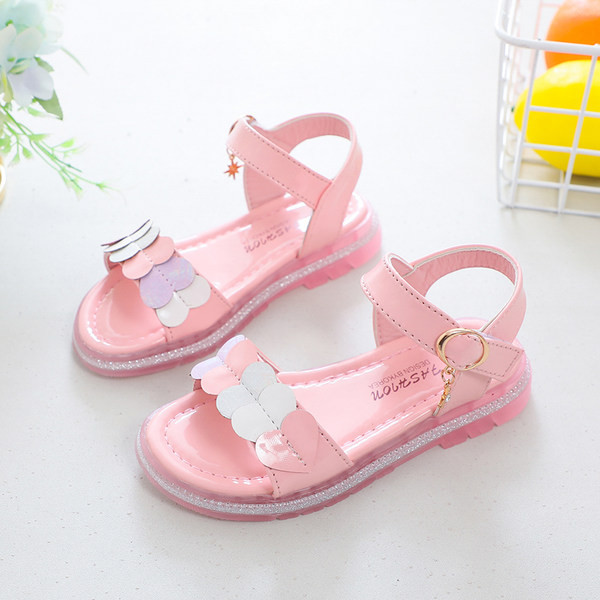 Έκο δερμάτινα σανδάλια από κορίτσια με λουράκια βελκρό