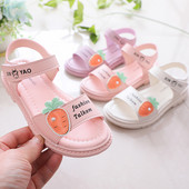 Ikdienas meiteņu mākslīgās ādas sandales ar emblēmu un apdruku