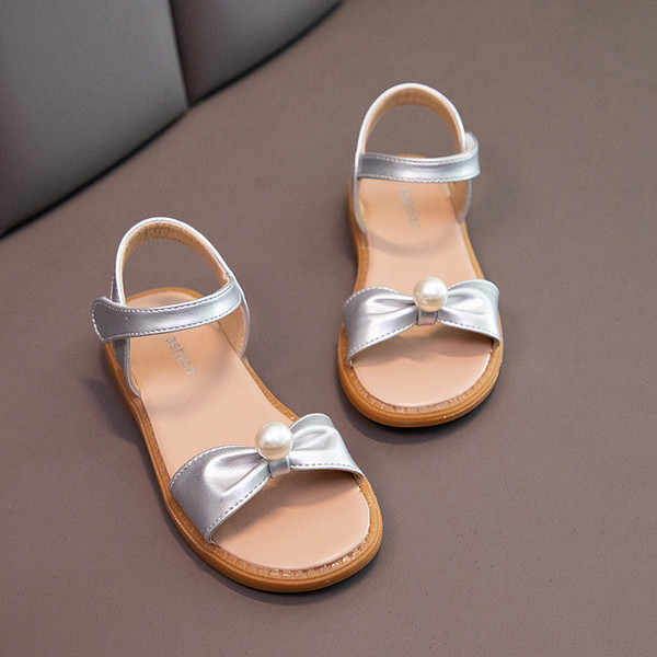 Eko-nahast pärliga vabaaja sandaalid tüdrukutele