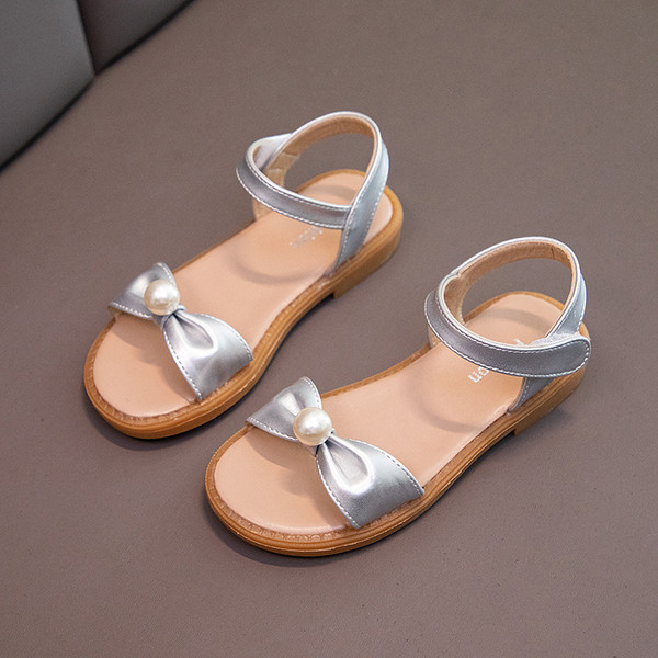 Eko-nahast pärliga vabaaja sandaalid tüdrukutele