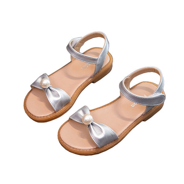 Eko-nahast pärliga vabaaja sandaalid tüdrukutele