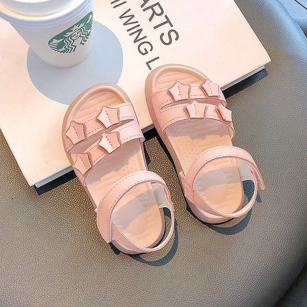 Δερμάτινα παιδικά σανδάλια με λουράκια βελκρό