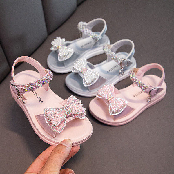 Uus mudel paela, kivide ja pärlitega laste sandaalid tüdrukutele