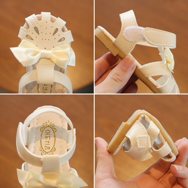 Kahes värvitoonis paelaga nahast laste sandaalid