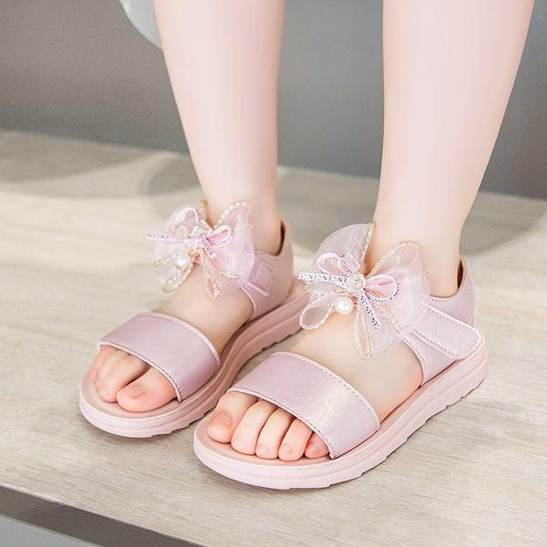 Νέο μοντέλο παιδικά σανδάλια με κορδέλα και πέρλες