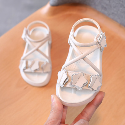 Παιδικά μοντέρνα έκο δερμάτινα σανδάλια με 3D αστέρια