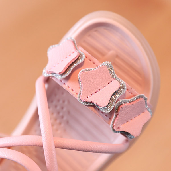 Παιδικά μοντέρνα έκο δερμάτινα σανδάλια με 3D αστέρια