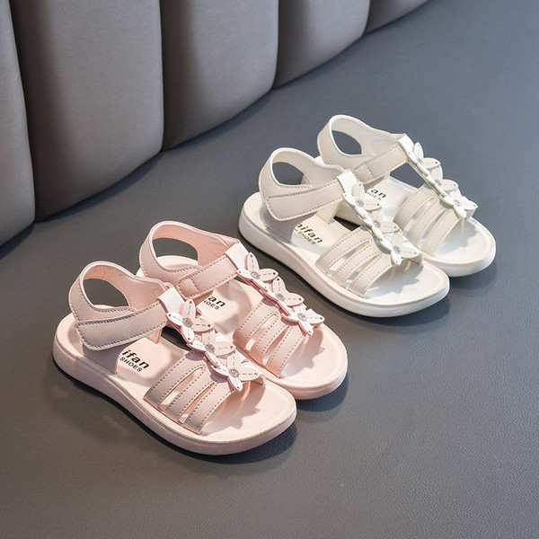 Lillede ja takjapaelaga vabaaja sandaalid tüdrukutele