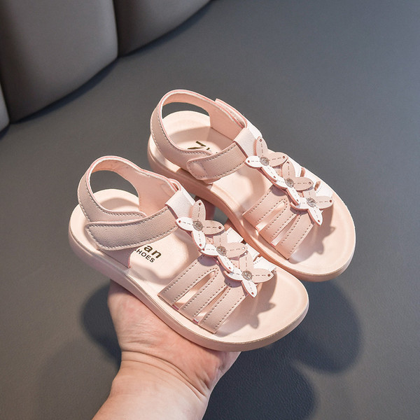 Lillede ja takjapaelaga vabaaja sandaalid tüdrukutele