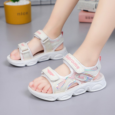 Ikdienas sandales ar raupju zoli un velcro