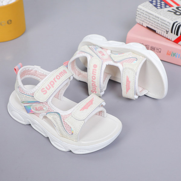 Ikdienas sandales ar raupju zoli un velcro