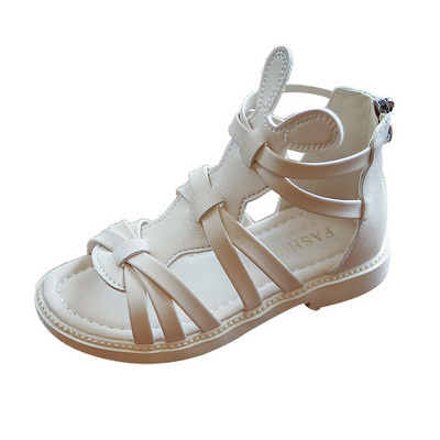 Bērnu sandales no eko ādas ar 3D elementiem un rāvējslēdzēju