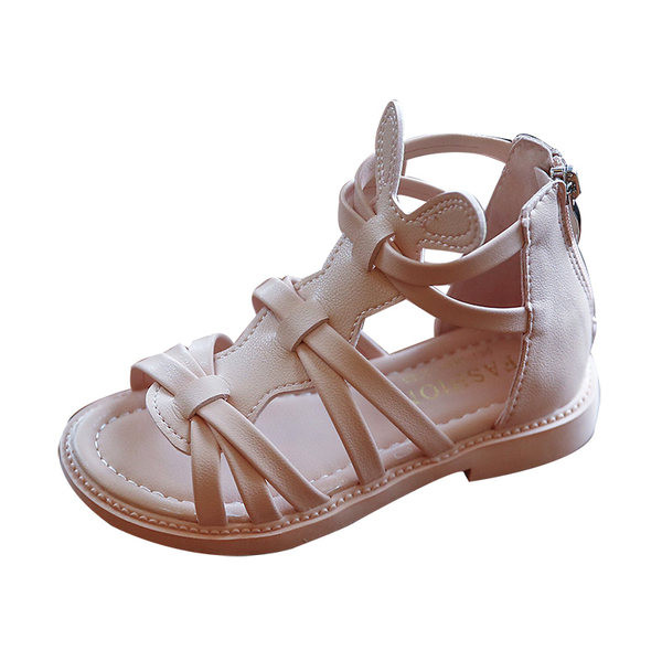 Bērnu sandales no eko ādas ar 3D elementiem un rāvējslēdzēju