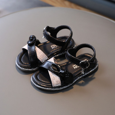 Mūsdienīgas sandales meitenēm ar dekorācijas akmeņiem un lentu