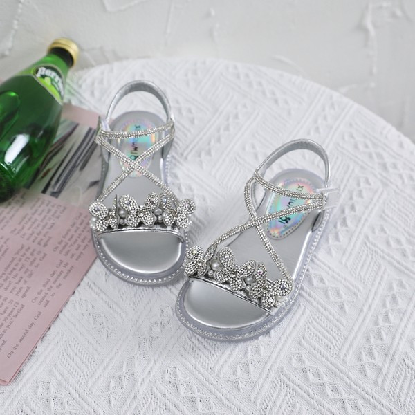 Bērnu sandales ar 3D tauriņiem ar akmeņiem