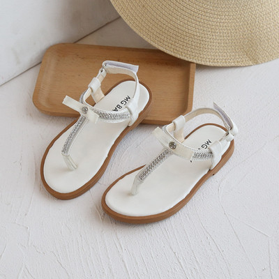 Dječje sandale s čičkom i ukrasnim kamenčićima