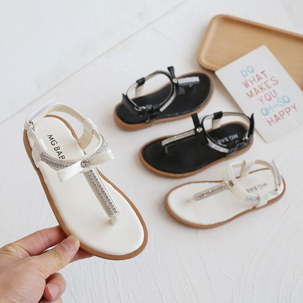 Dječje sandale s čičkom i ukrasnim kamenčićima