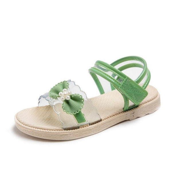 Casual παιδικά σανδάλια με λουράκια σιλικόνης και κορδέλα για κορίτσια