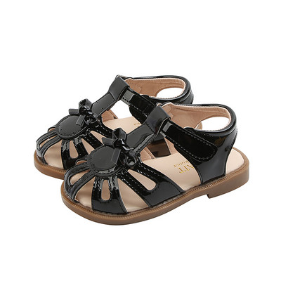 Bērnu ikdienas mākslīgās ādas sandales ar lenti