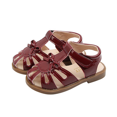 Bērnu ikdienas mākslīgās ādas sandales ar lenti