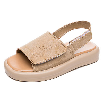 Bērnu mākslīgās ādas sandales bēšā un rozā krāsā