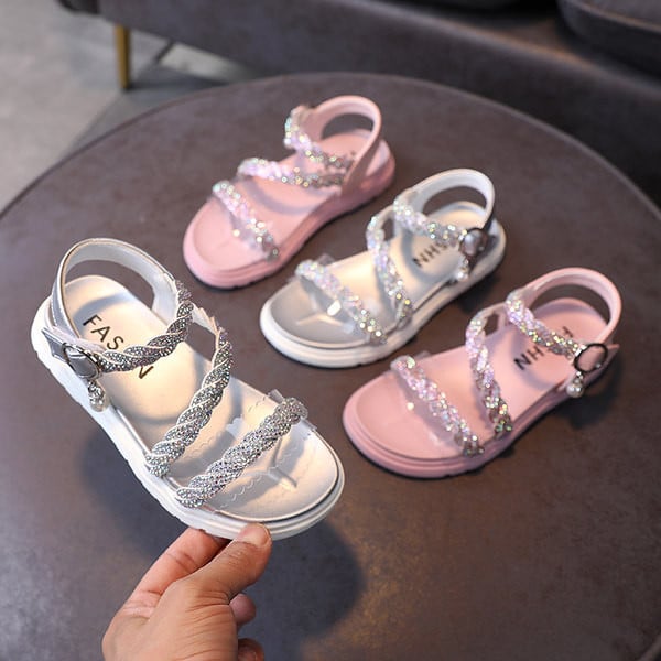 Vabaaja sandaalid takjakinnituse ja kivikestega