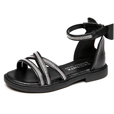 Kahes värvitoonis kivikeste ja paelaga laste sandaalid