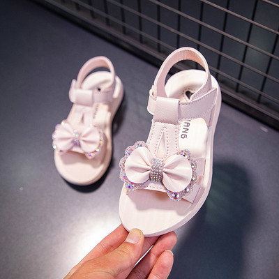 Vasaras ādas sandales ar brokātu un lenti