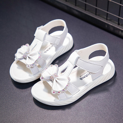 Vasaras ādas sandales ar brokātu un lenti